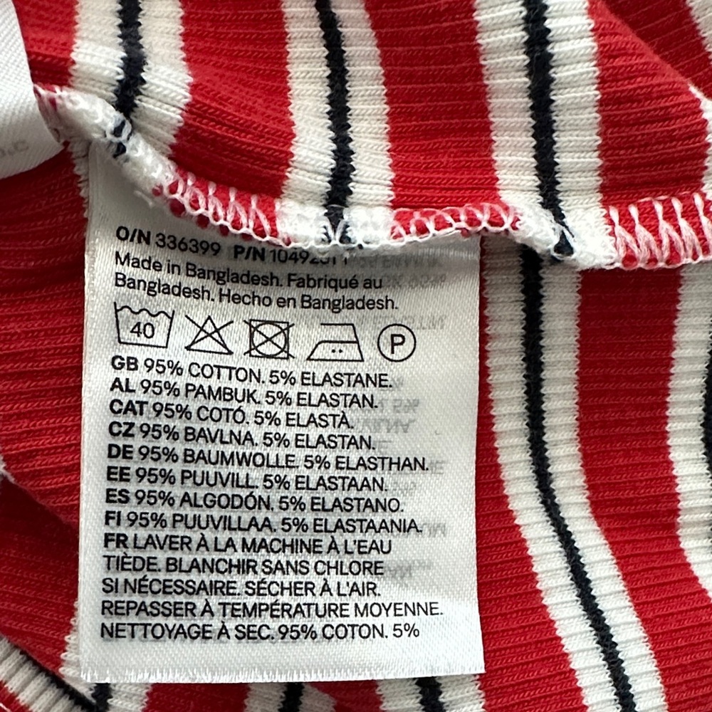 H&M Red White Striped Ribbed Crop Tank - Picture 4 of 4